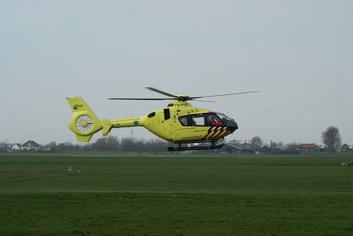 Traumahelikopter in groene omgeving