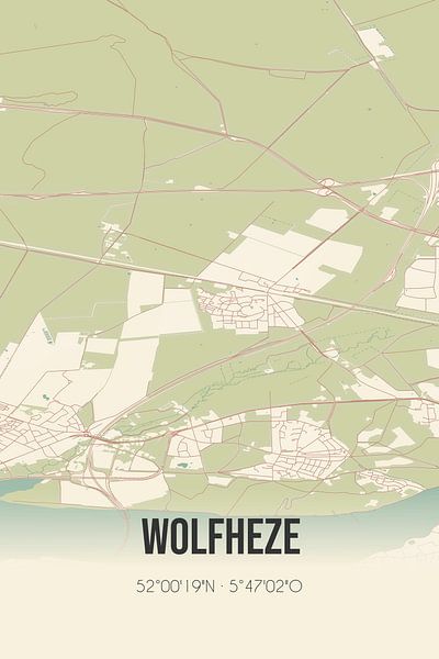 Carte ancienne de Wolfheze (Gueldre) par Affiches de lieux