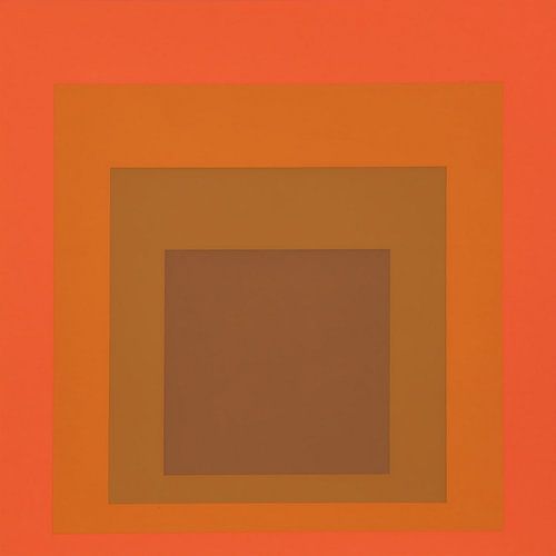 Josef Albers - Homage to the Square, marron, orange, Haute résolution