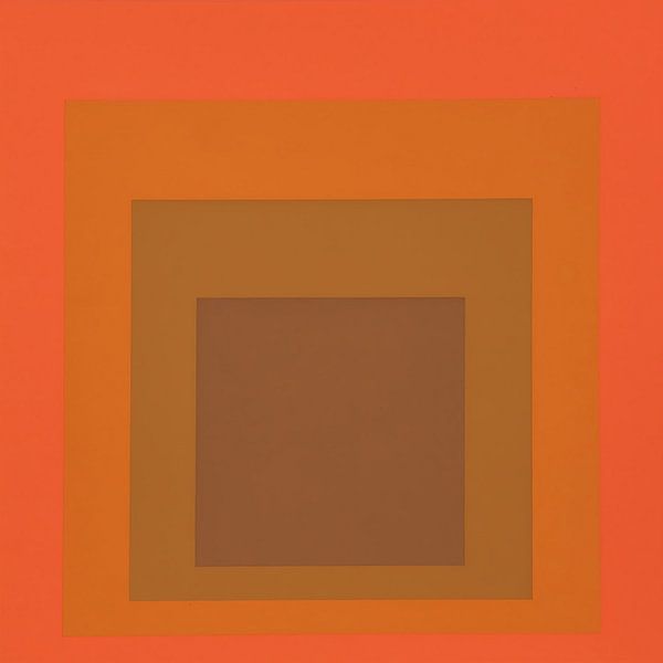 Josef Albers - Hommage an das Quadrat, braun, orange, hohe Auflösung von Vivanne