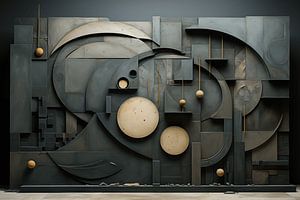 Abstraktes Relief aus Beton