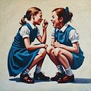 Twee roddelende meisjes van Jan Keteleer (JanKé): Een reis voorbij het canvas thumbnail