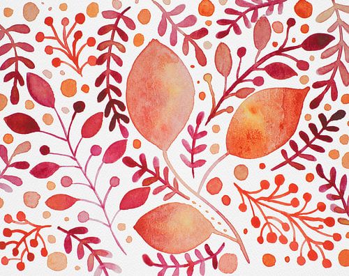 Aquarell Zweige Herbst Palette