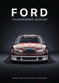 Photo en studio de la Ford Thunderbird, voiture de course NASCAR, vue de face sur Cross