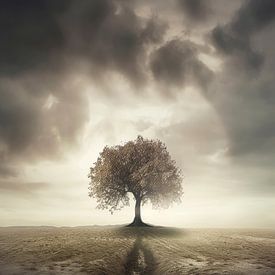 Lonely tree in a surreal landscape 10 by Digitale Schilderijen