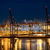 Nächtliche Symphonie – Containerhafen Hamburg von Sabine Wagner