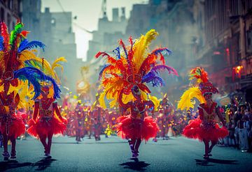 kleurrijke carnavalsoptocht,carnaval,rio,cologne,carnaval,achtergrond,canvas,illustratie,pos van Animaflora PicsStock