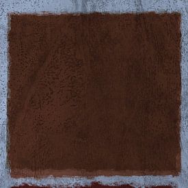 Abstrakte minimalistische Landschaftsmalerei in Braun und Blau von Abstrakte minimalistische Kunst