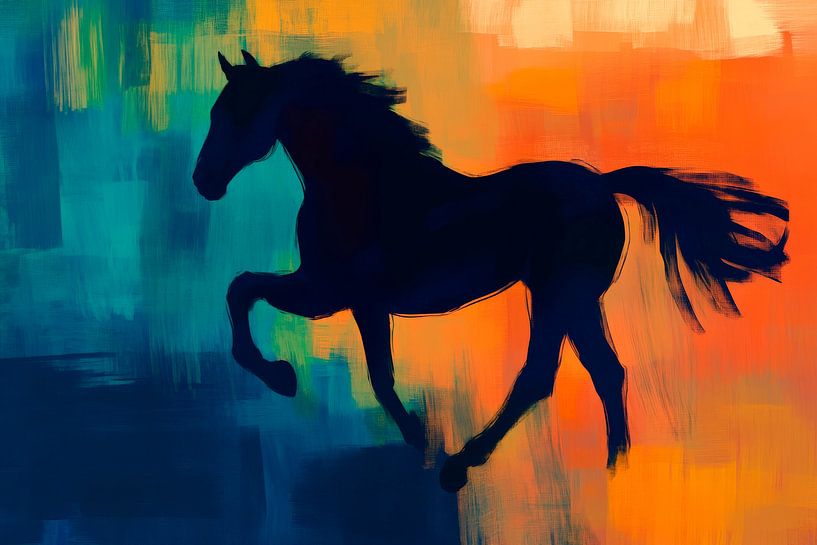 Dynamic horse in a play of colours by Poster Art Shop