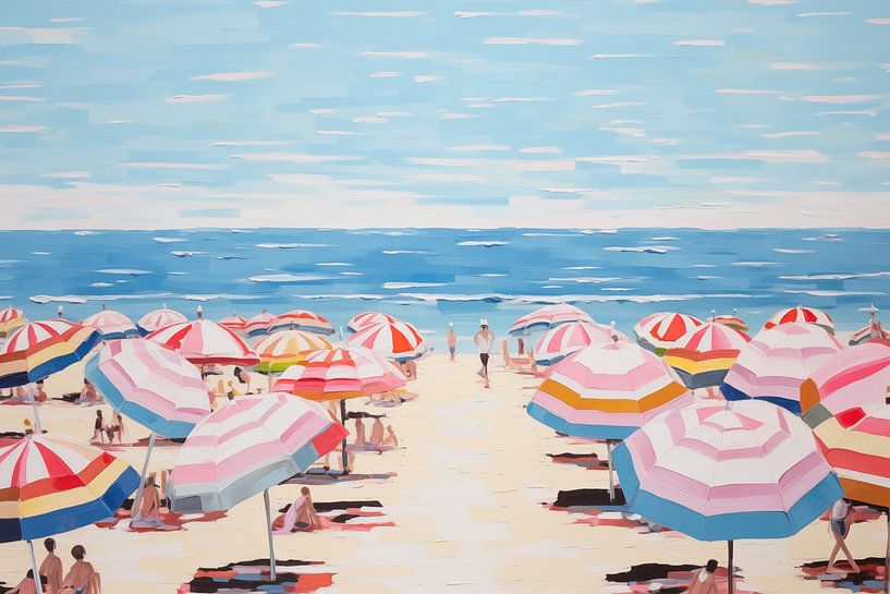 Sunshades on the beach by NJ Midnight Studio