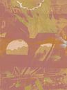 Moderne abstracte kunst. Organische vormen in roze en geel. van Dina Dankers thumbnail
