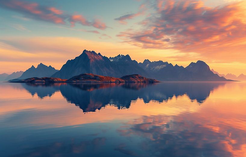 Kustpanorama in de herfst van fernlichtsicht