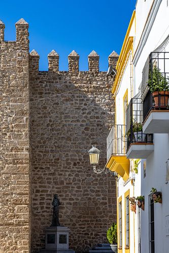 Kasteel met gotische en Arabische elementen, Castillo de Luna, Rota, Cádiz, Andalusië, Spanje