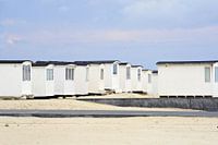 white beach huts from Løkken