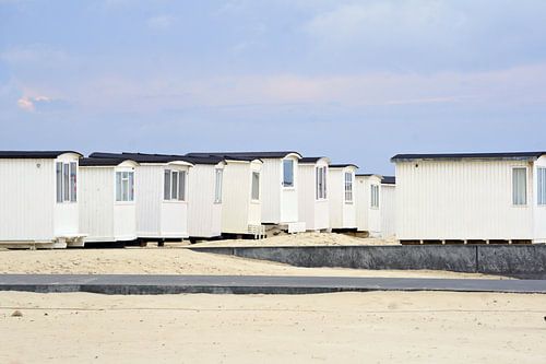witte strandhutten van Løkken