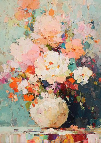 Boeket bloemen in zachte kleuren