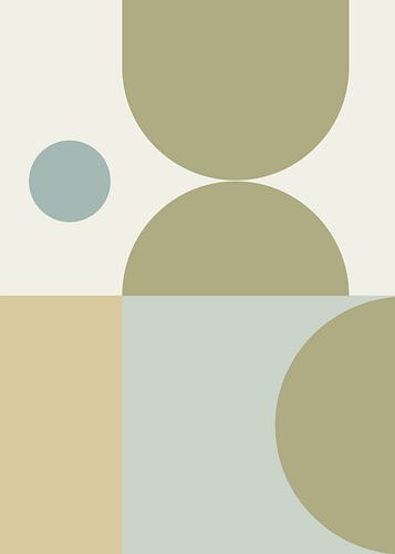 Art abstrait géométrique style Japandi