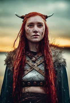 Female Viking Warrior van Peter Nackaerts