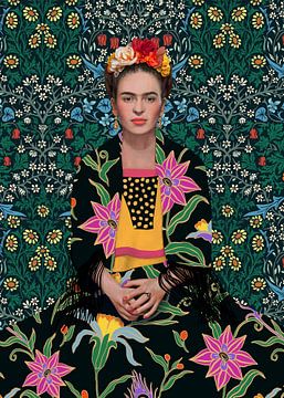 Mexican woman with flowers by Cats & Dotz