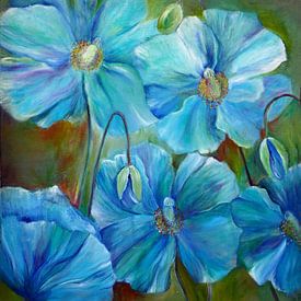 blue poppies ( painting) blue poppies by Els Fonteine