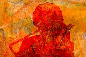 Musikalische Posaune in rot-orange von Geert van Kuyck - izuriphoto