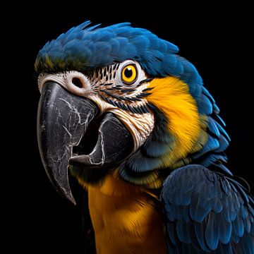 Hyacintara macaw papegaai portret van TheXclusive Art