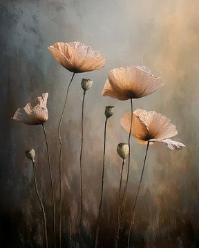 Mohnblumen im Licht von Bianca ter Riet