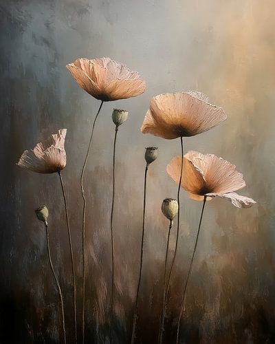 Mohnblumen im Licht von Bianca ter Riet