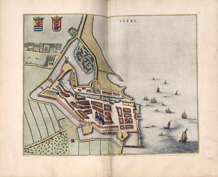Veere, City Map Joan Blaeu 1652 by Atelier Liesjes