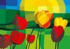 Tulpen, groene weiden en een zomerse zonsopgang van Color Square thumbnail