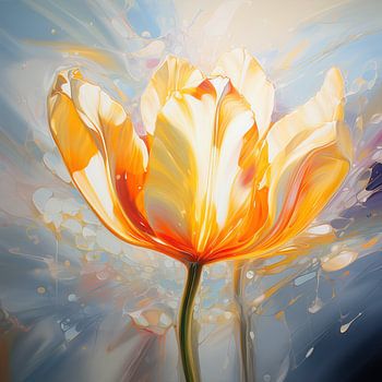 Tulipe minimaliste fleur œuvre moderne
