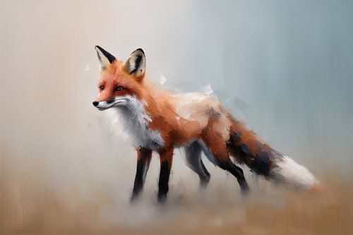 Abstracte vos met warme kleuren