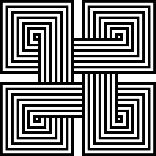 Crossing | 2x2 | N=07 | L=1:1 | V=03 | Gap=03 von Gerhard Haberern
