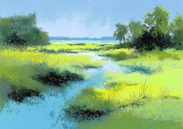 Flower meadow | Sunny Brook Edge by Art Whims