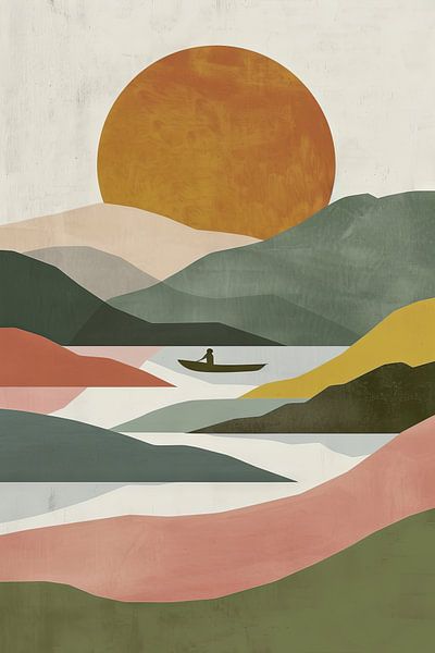 Minimalist landscape art by Poster Art Shop