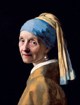 Girl with a Pearl Earring as Granny by Maarten Knops