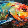 Peinture de poissons colorés sur Caprices d'Art