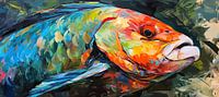 Schilderij Kleurrijke Vis van Kunst Kriebels thumbnail
