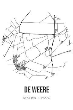 De Weere (Noord-Holland) | Landkaart | Zwart-wit van Rezona