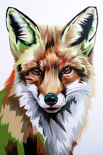 Peinture abstraite de renards colorés par Imperial Art House