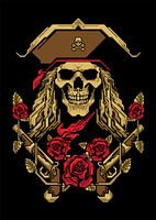 VIERKANTE SCHEDEL OUDE PIRATEN