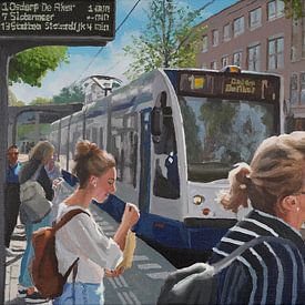 Tramhalte schilderij door Toon Nagtegaal van Toon Nagtegaal