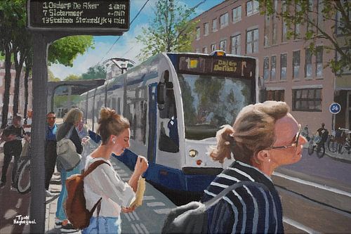 Tram stop painting by Toon Nagtegaal by Toon Nagtegaal