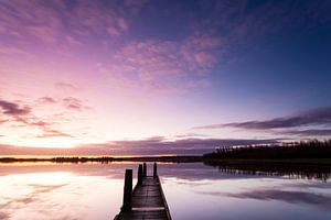 Zonsopkomst aan het Lauwersmeer van Ton Drijfhamer