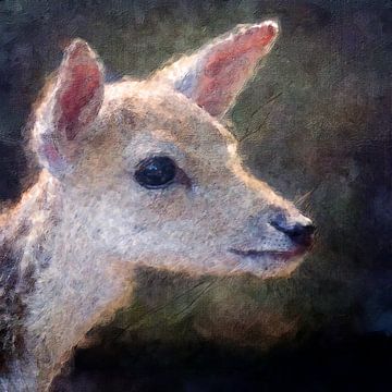 Portrait of a fallow deer (painting) by Art by Jeronimo