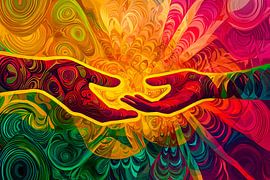 Mains abstraites et colorées sur Art & Soul Creations