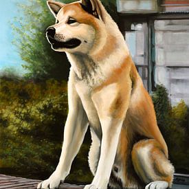 Hachi painting by Paul Meijering