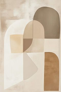Abstract in bruin en beige van Bert Nijholt