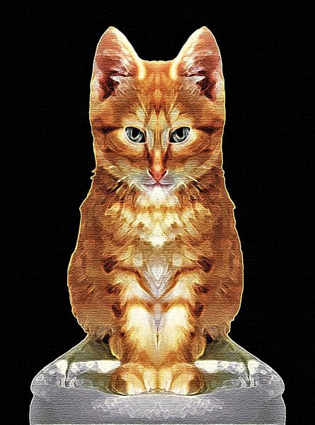 Portrait d'un chaton rouge aliéné par Maud De Vries