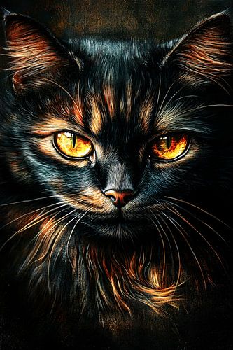 Katportret met gouden ogen